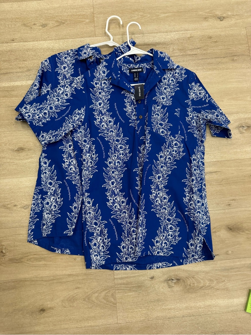 Lands' End Royal Blue Short-Sleeve. Kamehameha